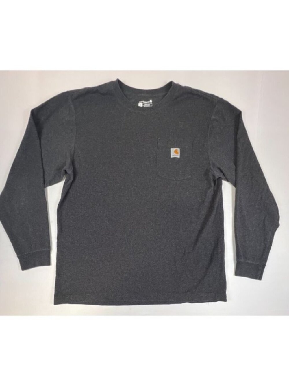 Carhartt K126 Long Sleeve Pocket Tee Heavyweight Cotton Gray Size Large